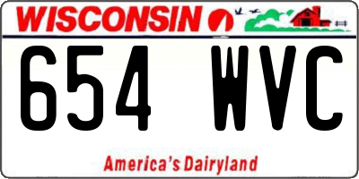 WI license plate 654WVC