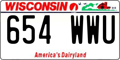WI license plate 654WWU