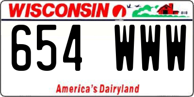 WI license plate 654WWW