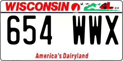 WI license plate 654WWX