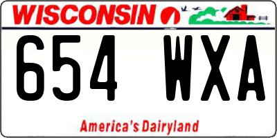 WI license plate 654WXA
