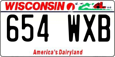 WI license plate 654WXB