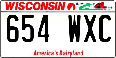 WI license plate 654WXC