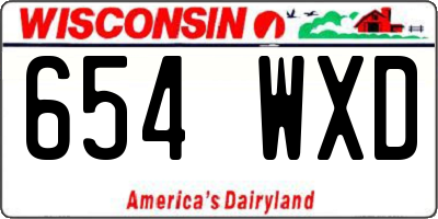 WI license plate 654WXD