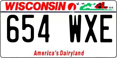 WI license plate 654WXE