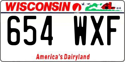 WI license plate 654WXF