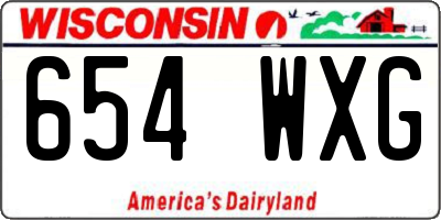 WI license plate 654WXG
