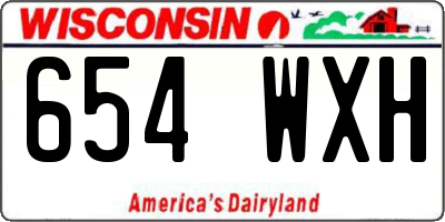 WI license plate 654WXH