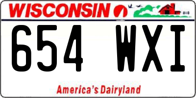 WI license plate 654WXI