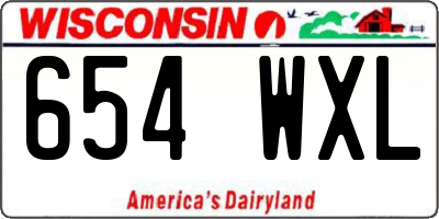 WI license plate 654WXL
