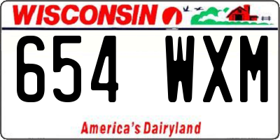 WI license plate 654WXM