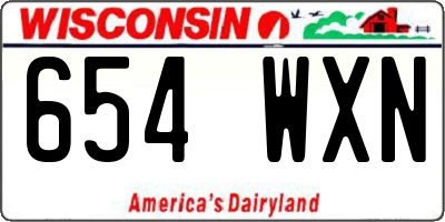 WI license plate 654WXN
