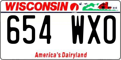 WI license plate 654WXO