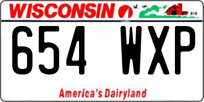 WI license plate 654WXP
