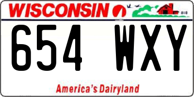 WI license plate 654WXY