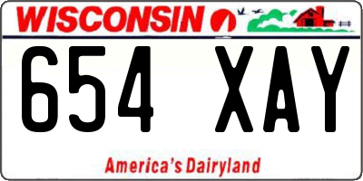 WI license plate 654XAY