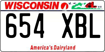 WI license plate 654XBL