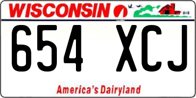 WI license plate 654XCJ