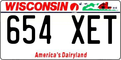 WI license plate 654XET