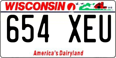 WI license plate 654XEU