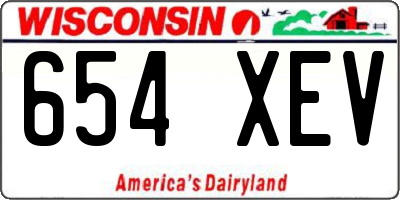 WI license plate 654XEV