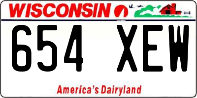WI license plate 654XEW