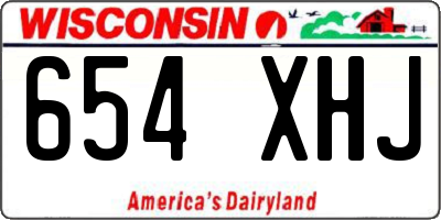 WI license plate 654XHJ