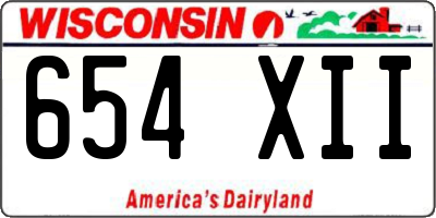 WI license plate 654XII