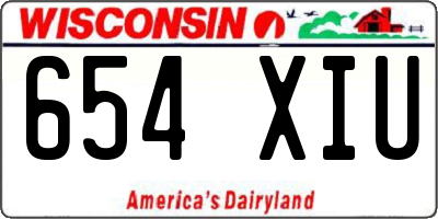 WI license plate 654XIU