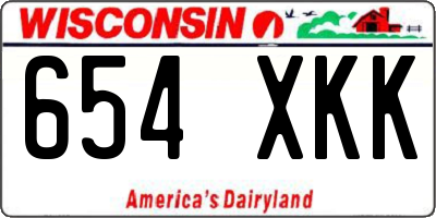 WI license plate 654XKK