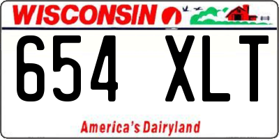 WI license plate 654XLT