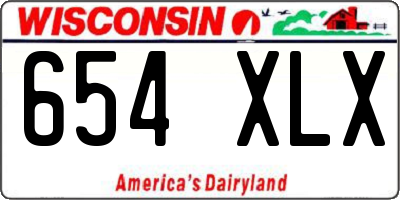 WI license plate 654XLX