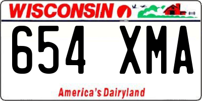 WI license plate 654XMA
