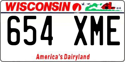 WI license plate 654XME