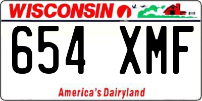 WI license plate 654XMF