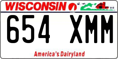 WI license plate 654XMM
