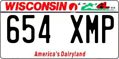 WI license plate 654XMP
