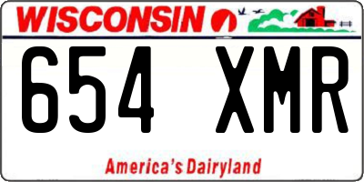 WI license plate 654XMR