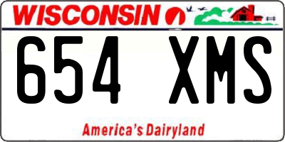 WI license plate 654XMS