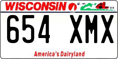 WI license plate 654XMX