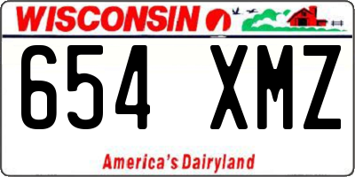 WI license plate 654XMZ