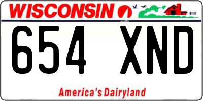 WI license plate 654XND