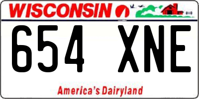 WI license plate 654XNE