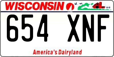 WI license plate 654XNF