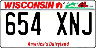 WI license plate 654XNJ