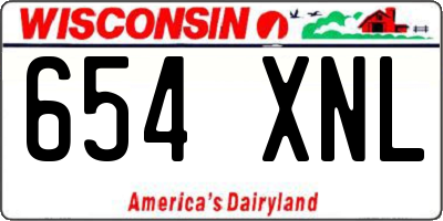 WI license plate 654XNL