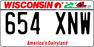 WI license plate 654XNW