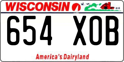 WI license plate 654XOB