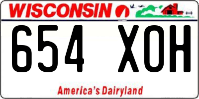 WI license plate 654XOH