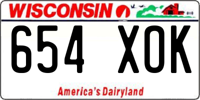 WI license plate 654XOK